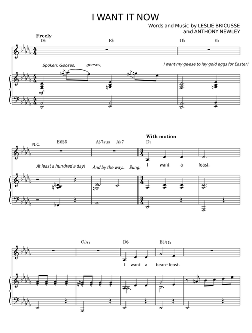 I Want It Now - Leslie Bricusse, Willy Wonka