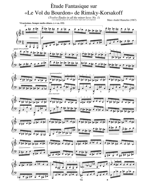 Etude hamelin piano 楽譜 アムラン 練習曲 - in minor Short Side 0