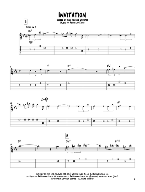 Invitation - Bronislau Kaper (Solo Guitar)