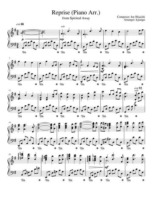 Reprise (Piano Arrangement)