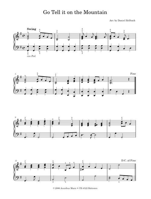 Go Tell it on the Mountain - Arr. by Daniel Hellbach