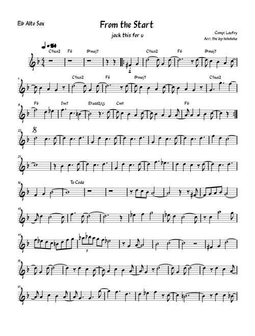 From The Start – Laufey (Alto Sax)