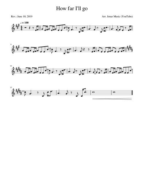 How far I'll go (Violin) - Moana