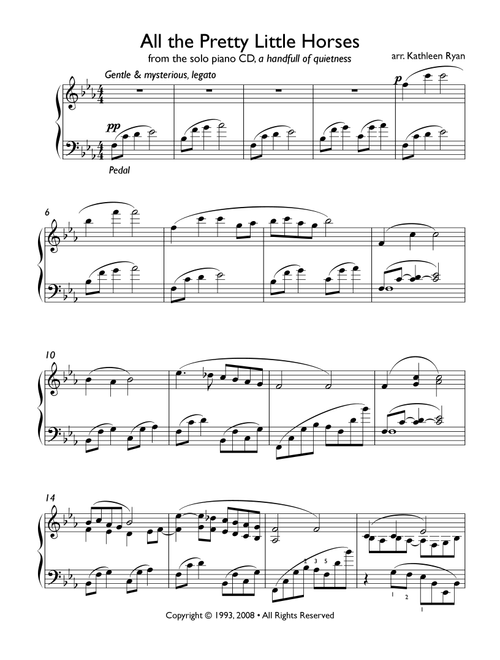 All the Pretty Little Horses (Arr. Kathleen Ryan) (Piano Solo)