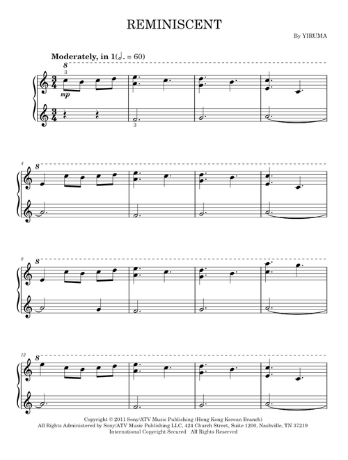 Reminiscent - Yiruma (Easy Piano)