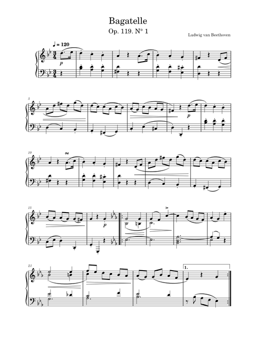 Bagatelle N1, Op.119 – Ludwig van Beethoven