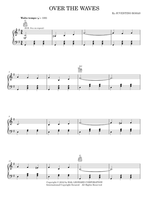 Over the waves - Juventino Rosas (Piano Solo)