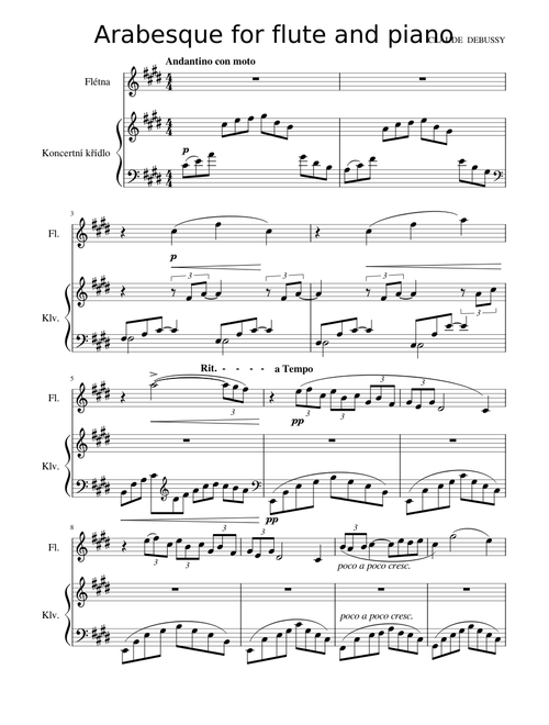 Arabesque Debussy Flute & Piano