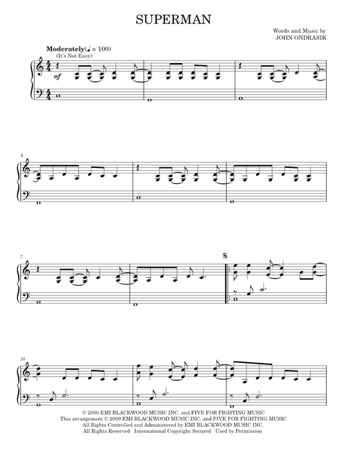 Five for Fighting sheet music by scheelarq | Play, print, and