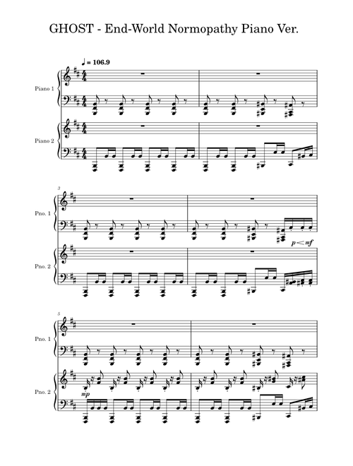 GHOST - End-World Normopathy Piano Ver.