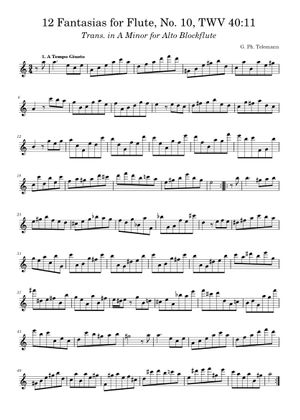 Violin Fantasia No. 12 in A Minor – G. P. Telemann, TWV 40:25