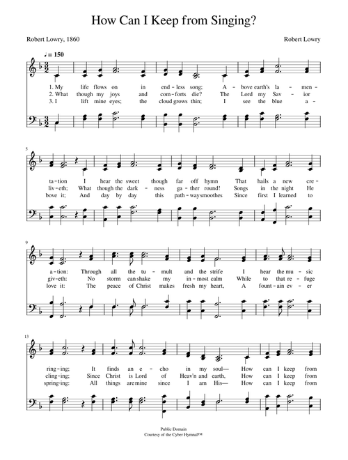 How can i keep from singing? - Sicilia Robert Lowry.