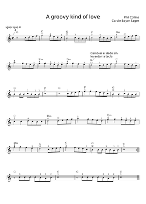 Groovy kind of love Sheet Music and Tab with Chords for Vocals