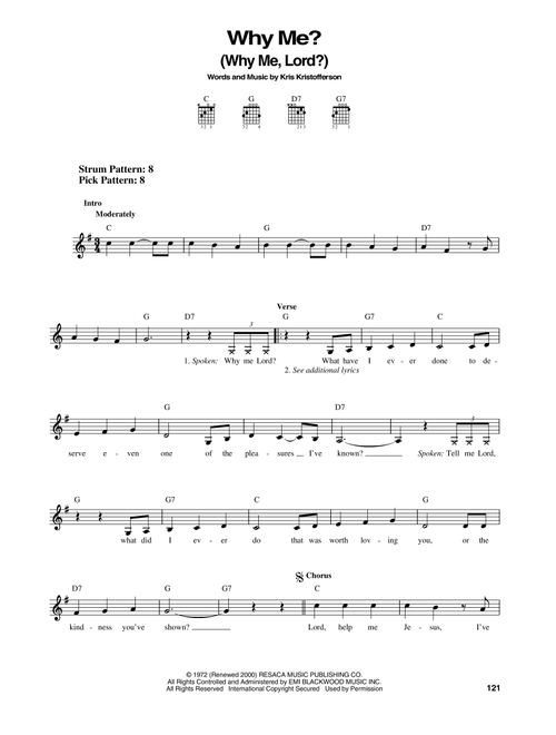 Why Me? (Why Me, Lord?) - Kris Kristofferson (Easy Guitar)