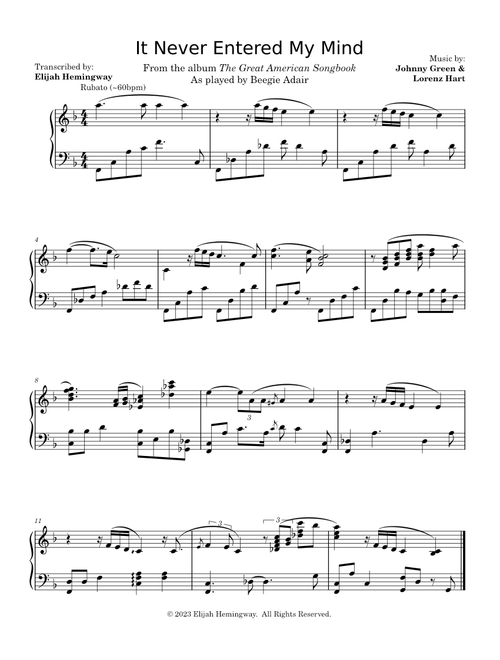 Beegie Adair sheet music by gt6dkd5qbg | Play, print, and download