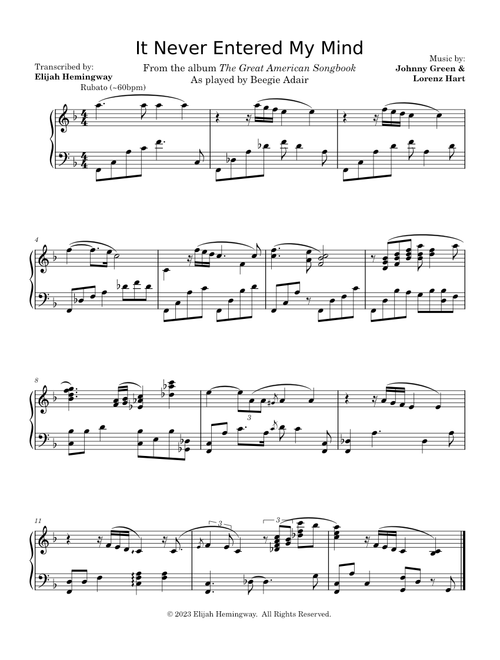 Beegie Adair sheet music by gt6dkd5qbg | Play, print, and download