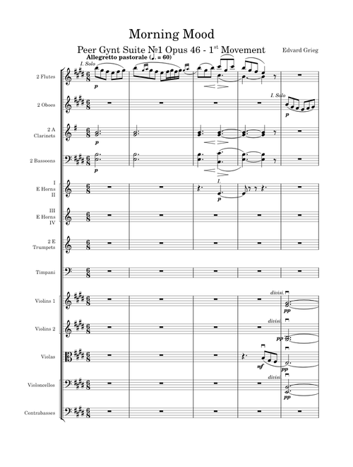 Morning Mood, Peer Gynt Suite №1 (First Movement) Op.46 by Edvard Grieg
