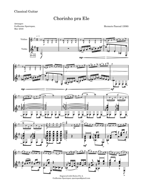Chorinho pra Ele (Arr. Guilherme Sparrapan) - Hermeto Pascoal (Instrumental Duet)