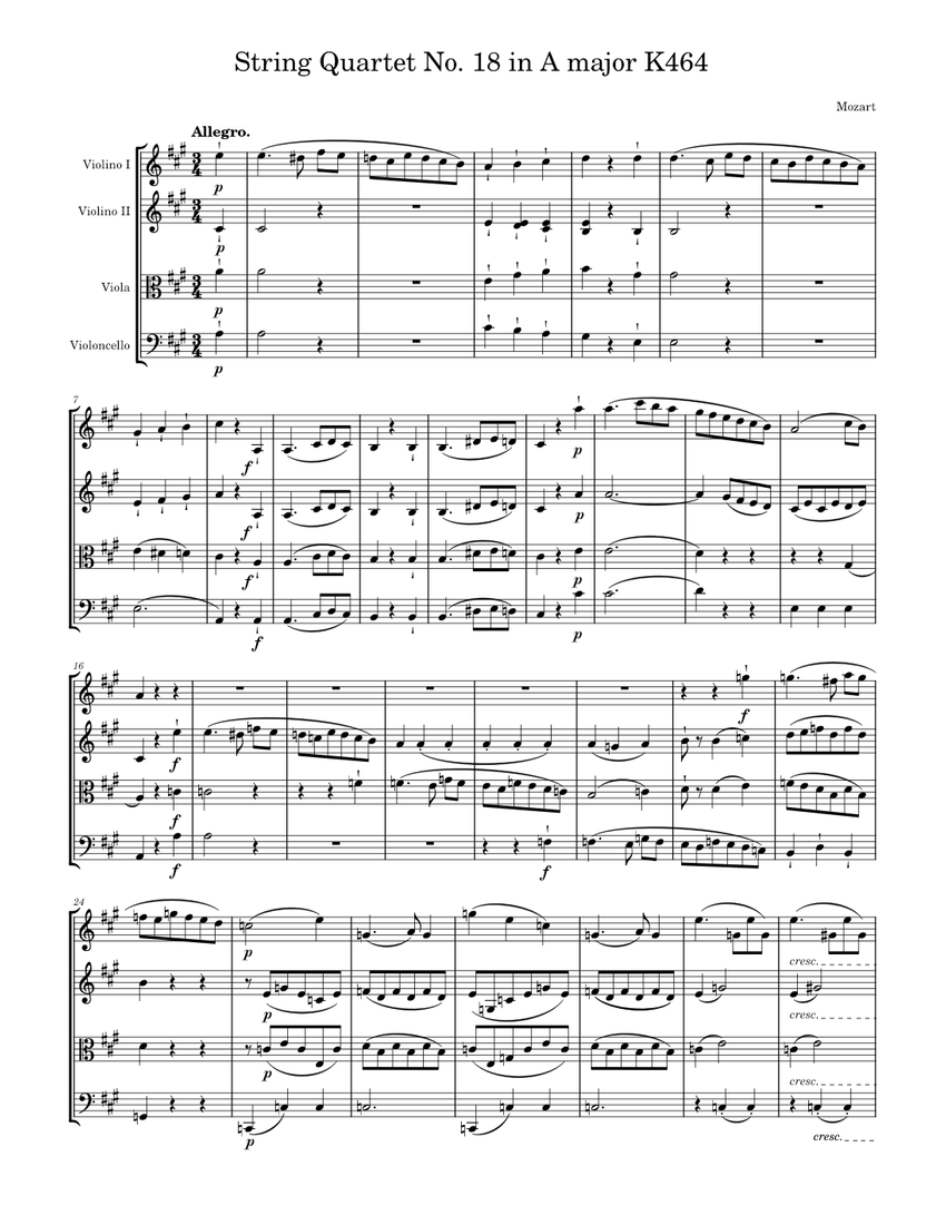 その他 Music for String Quartet [CD] String Quartet No.18 in A major, K.464 – Wolfgang Amadeus