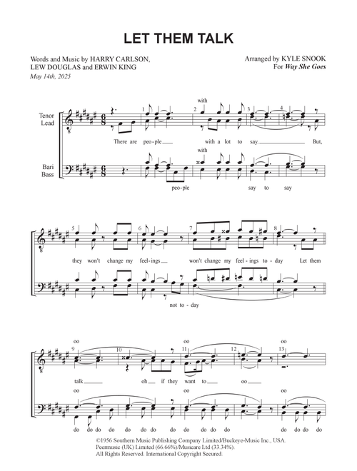 Let Them Talk (Arr. Kyle Snook) - Hugh Laurie (Barbershop Quartet)