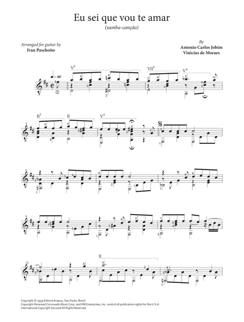 Eu Sei Que Vou Te Amar (Arr. Ivan Paschoito) - Antonio Carlos Jobim, Vinicius de Moraes (Solo Guitar)