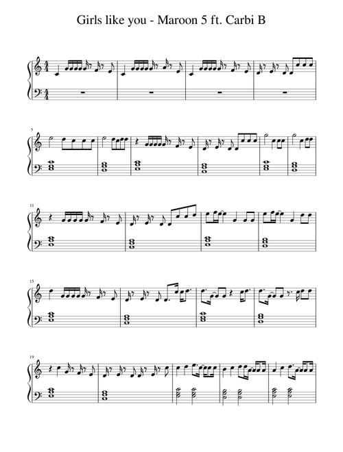 Girls like you - Maroon 5 ft. Carbi B