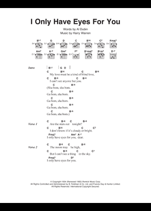 I only have eyes for you – The Flamingos Sheet Music and Tab with