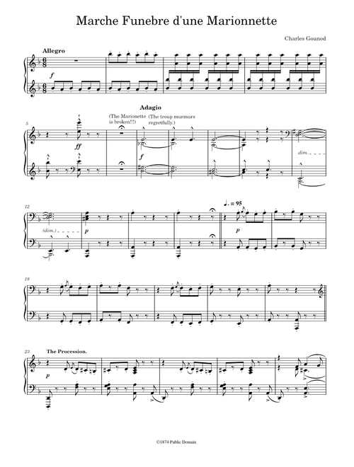 Funeral March of a Marionette – Charles Gounod (Full Length, Piano)