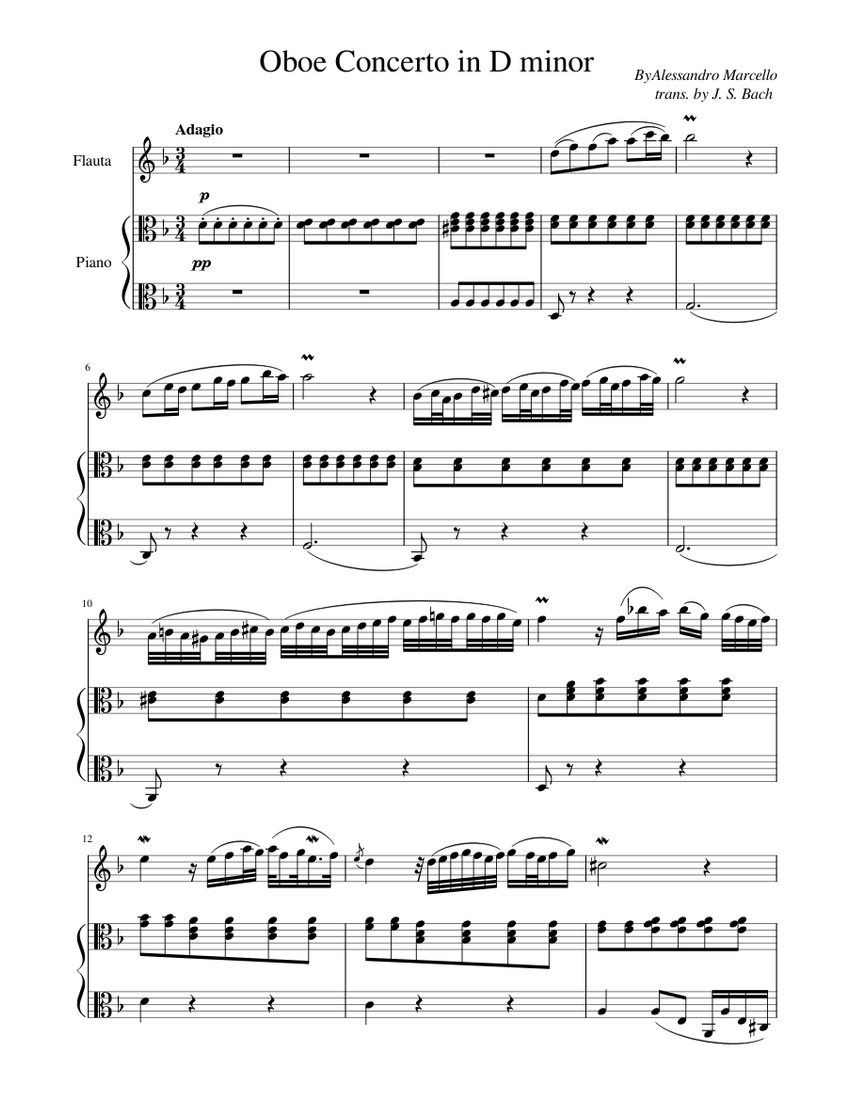 Concerto_Oboe_in_D_minor_ADAGIO__Alessandro_Marcello Sheet music for