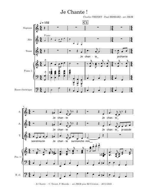 Je chante – Charles Trenet