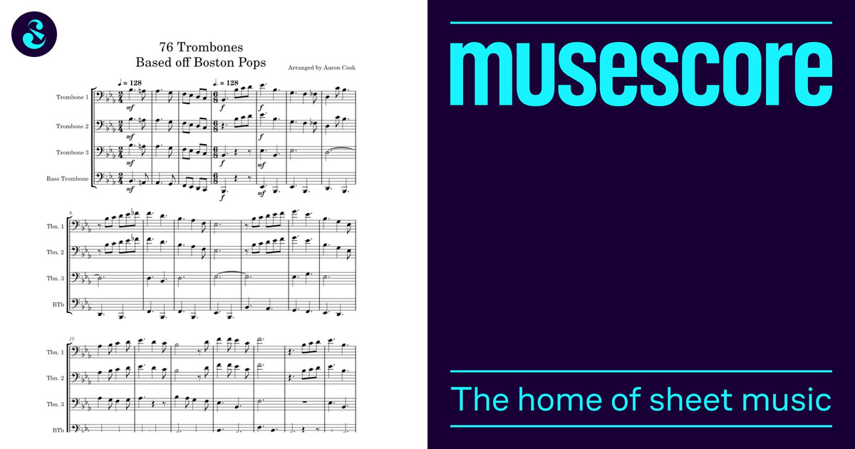 76 Trombones Sheet music for Trombone, Tuba (Mixed Quartet)