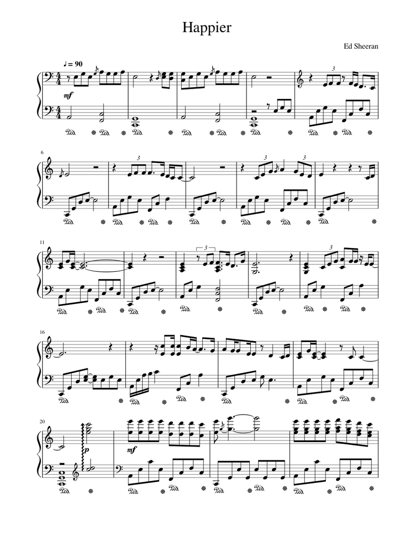 Ed Sheeran - Happier Sheet music for Piano (Solo) | Musescore.com ed-sheeran-happier-sheet-music-for-piano-solo-musescore-com