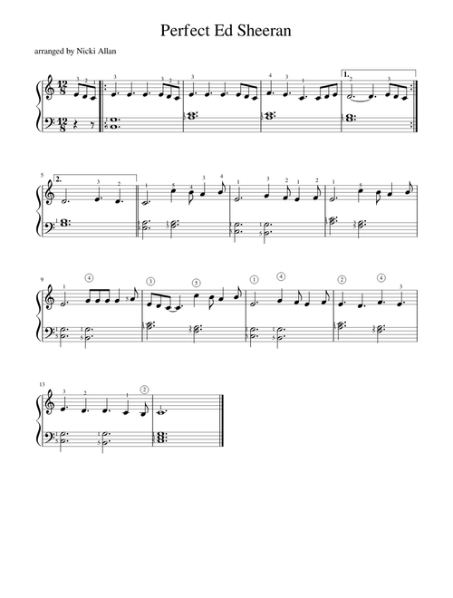 Perfect Ed Sheeran Easy Piano