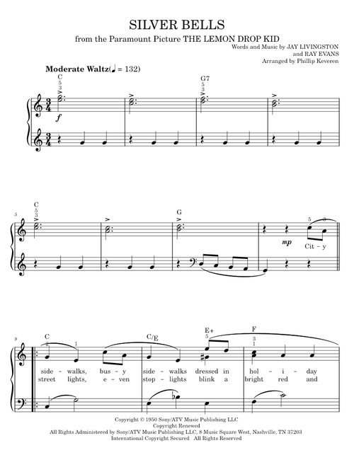 Silver Bells - Jay Livingston (Easy Piano)