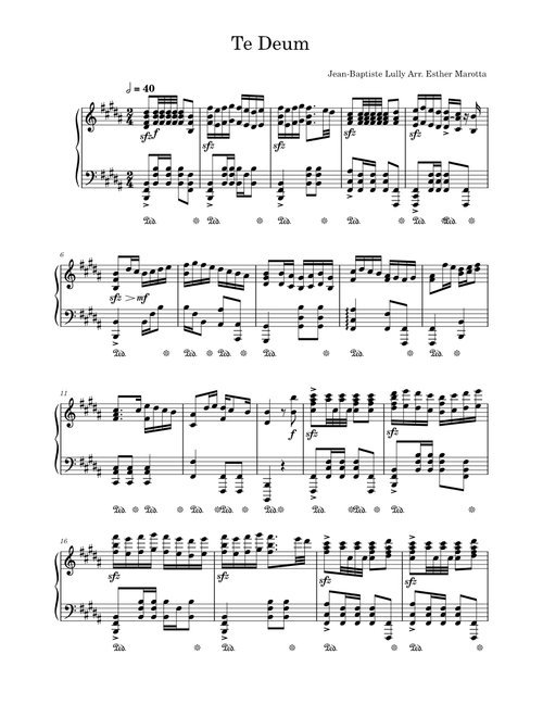 Te Deum - Jean Baptiste Lully - Arr. Esther Marotta