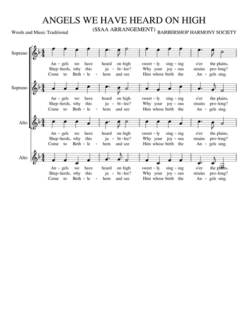 Angels We Have Heard on High (SSAA arrangement)