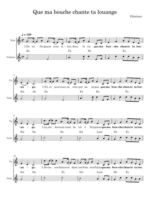 Que ma bouche chante ta louange - Glorious