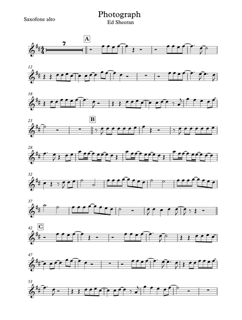 Photograph (Arr. Mizael Cunha) - Ed Sheeran (Alto Sax Solo)