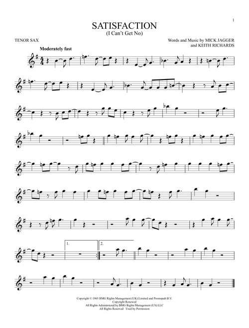 (I Can't Get No) Satisfaction - The Rolling Stones (Tenor Sax Solo)