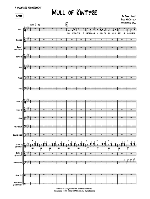 Mull Of Kintyre (Arr. Andrew Will) - Wings (Choral, SATB)