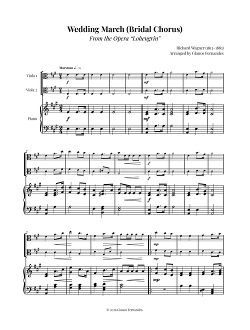 Wedding March (Bridal Chorus) (Arr. Glauco Fernandes) - Richard Wagner (Viola Duet)