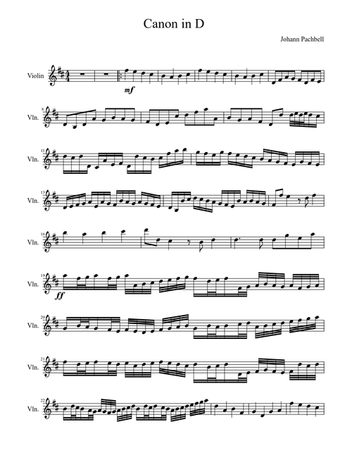 Canon in D ( Violin Solo )