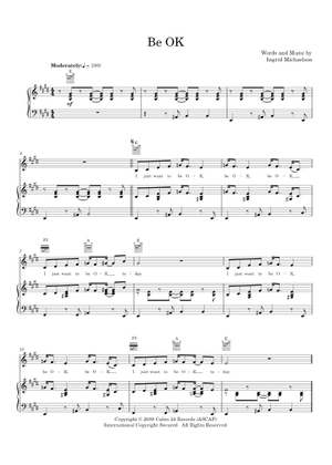 Be ok - Ingrid Michaelson Sheet Music for Piano (Solo) easy | MuseScore.com