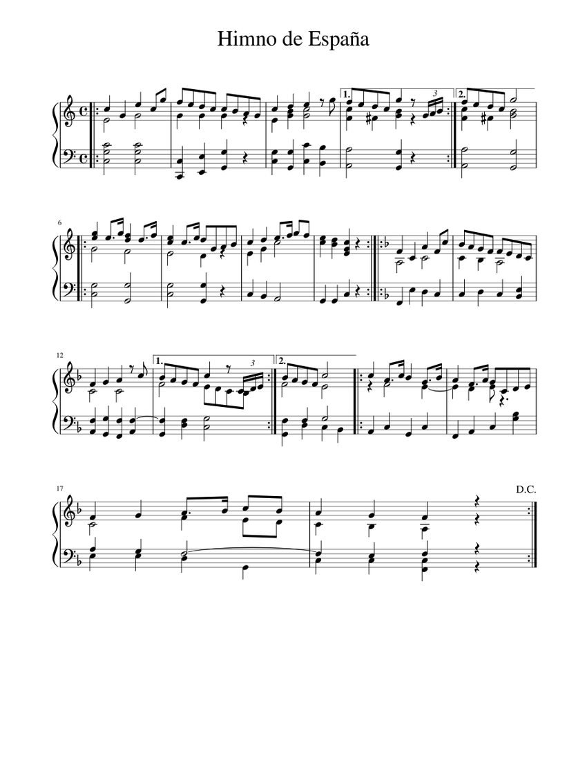 Himno de España Sheet music Piano (Solo) Musescore.com