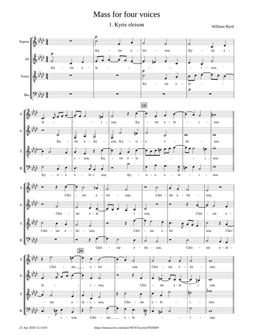 Byrd - Mass SATB