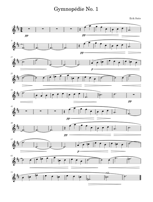 Gymnopdie No. 1 Satie (ANDY CARVALHO YOUTUBE)