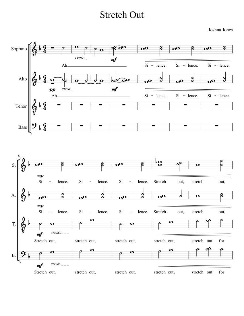 Stretch Out Sheet Music for Soprano, Alto, Tenor, Bass voice (Choral ...