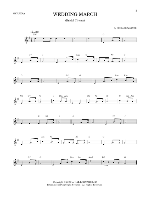 Wedding March (Bridal Chorus) (arr. Cris Gale) - Richard Wagner (Ocarina)