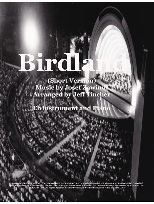 Birdland (Arr. Jeff Tincher) - Manhattan Transfer (Alto Sax and Piano)