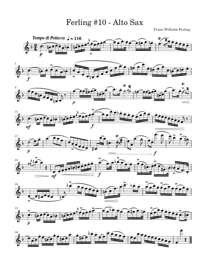 48 Studies for Oboe, Op.31 Franz Wilhelm Ferling Ferling 10 Alto